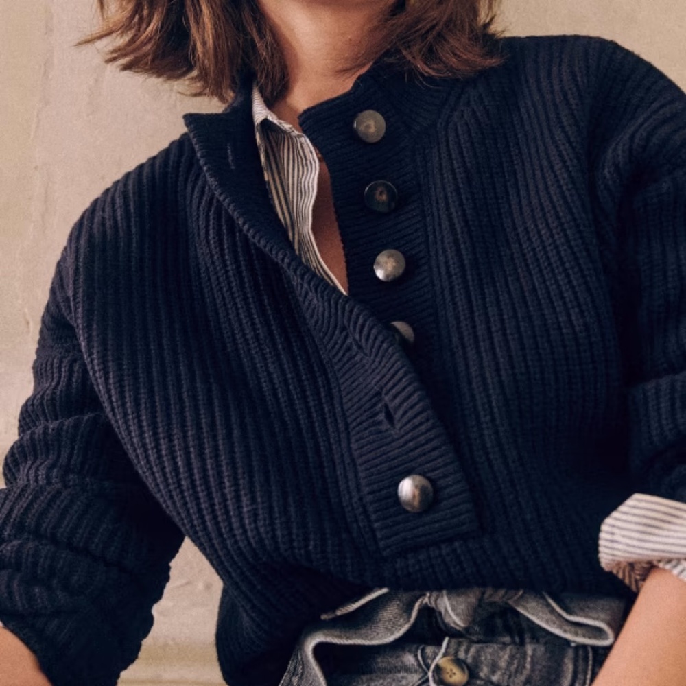 Sezane Lucas Sweater in Navy Size XS